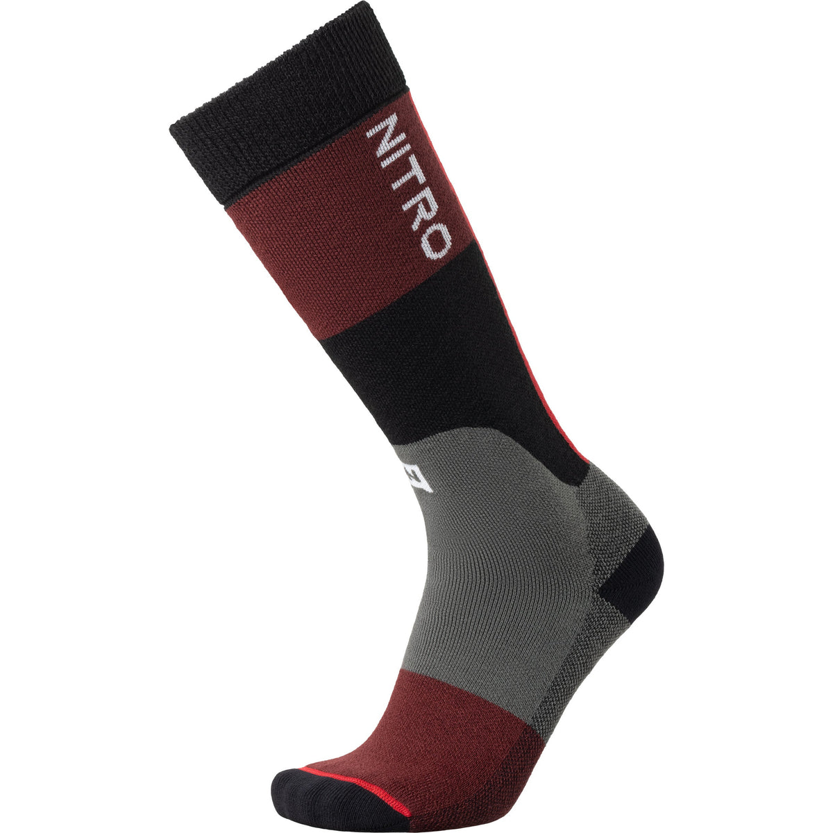 Nitro - Cloud 5 Men's Socks — Charcoal-Black-Red