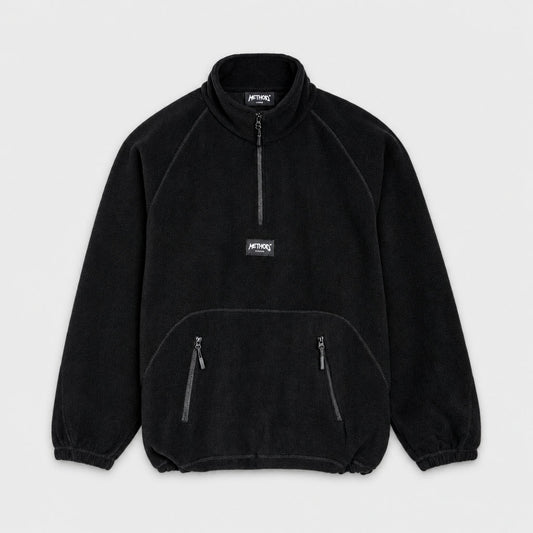 Method - Label 1/4 Zip Fleece — Black