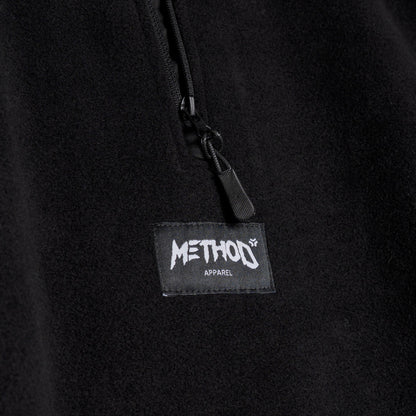 Method - Label 1/4 Zip Fleece — Black