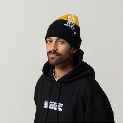 Method - Dipped Beanie — Black/Mustard