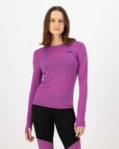 Mons Royale - Women's Cascade Merino Base Layer Long Sleeve Purple