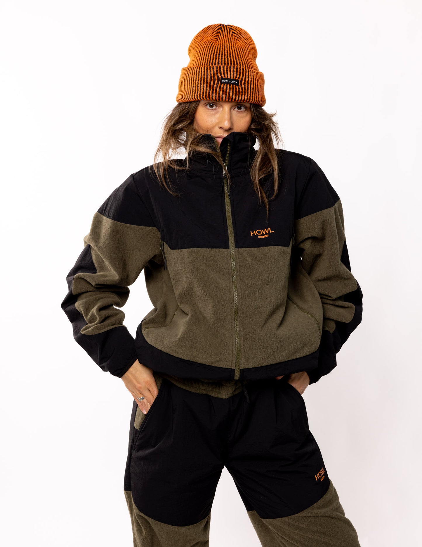 Howl Supply - ZIP POLAR FLEECE Army