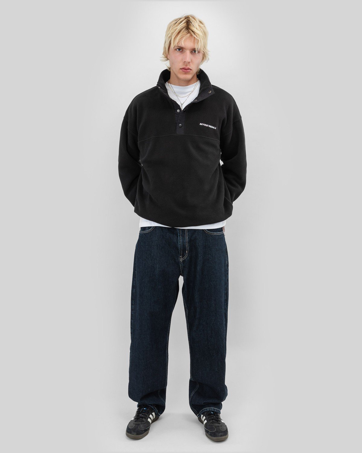 Beyond Medals - Half Snap Fleece Schwarz