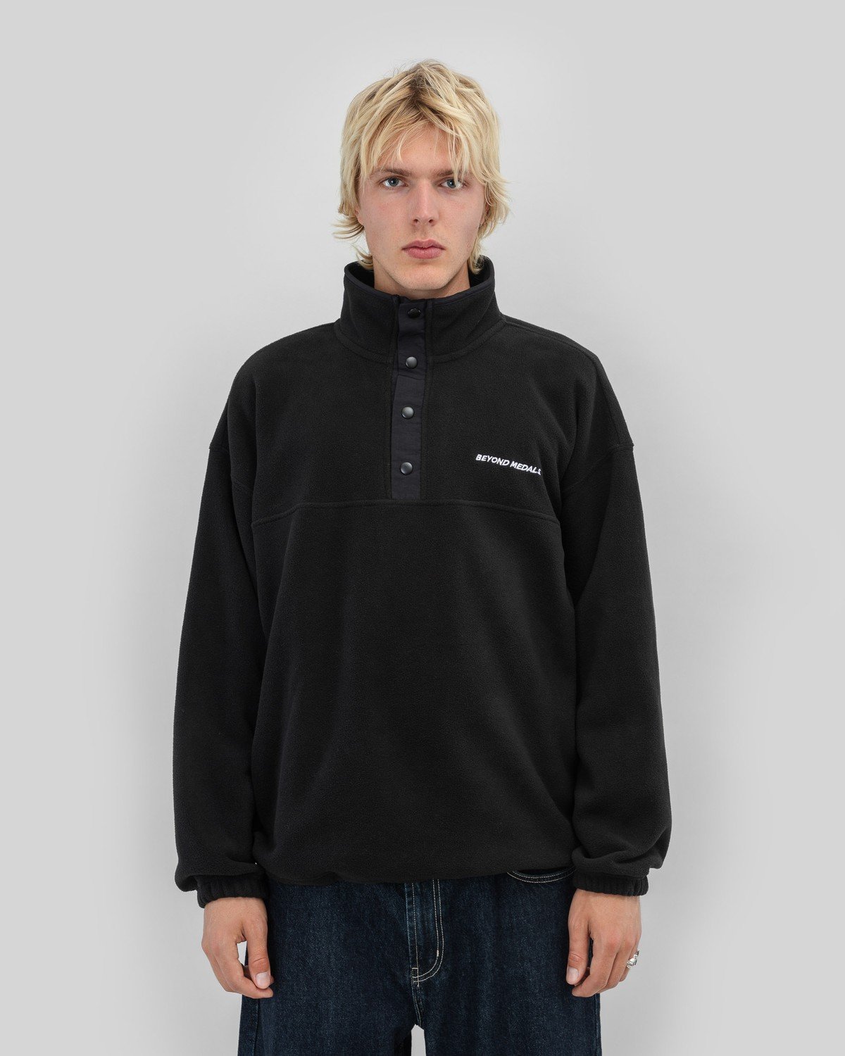 Beyond Medals - Half Snap Fleece Schwarz