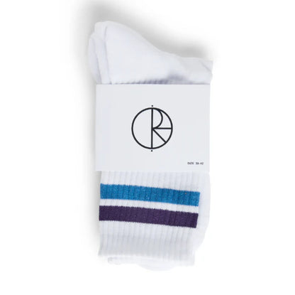 Polar Skate Co. - Stripe Socks White / Purple / Blue