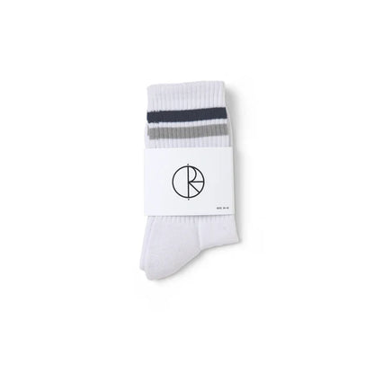 Polar Skate Co. - Stripe Socks White / Navy / Grey