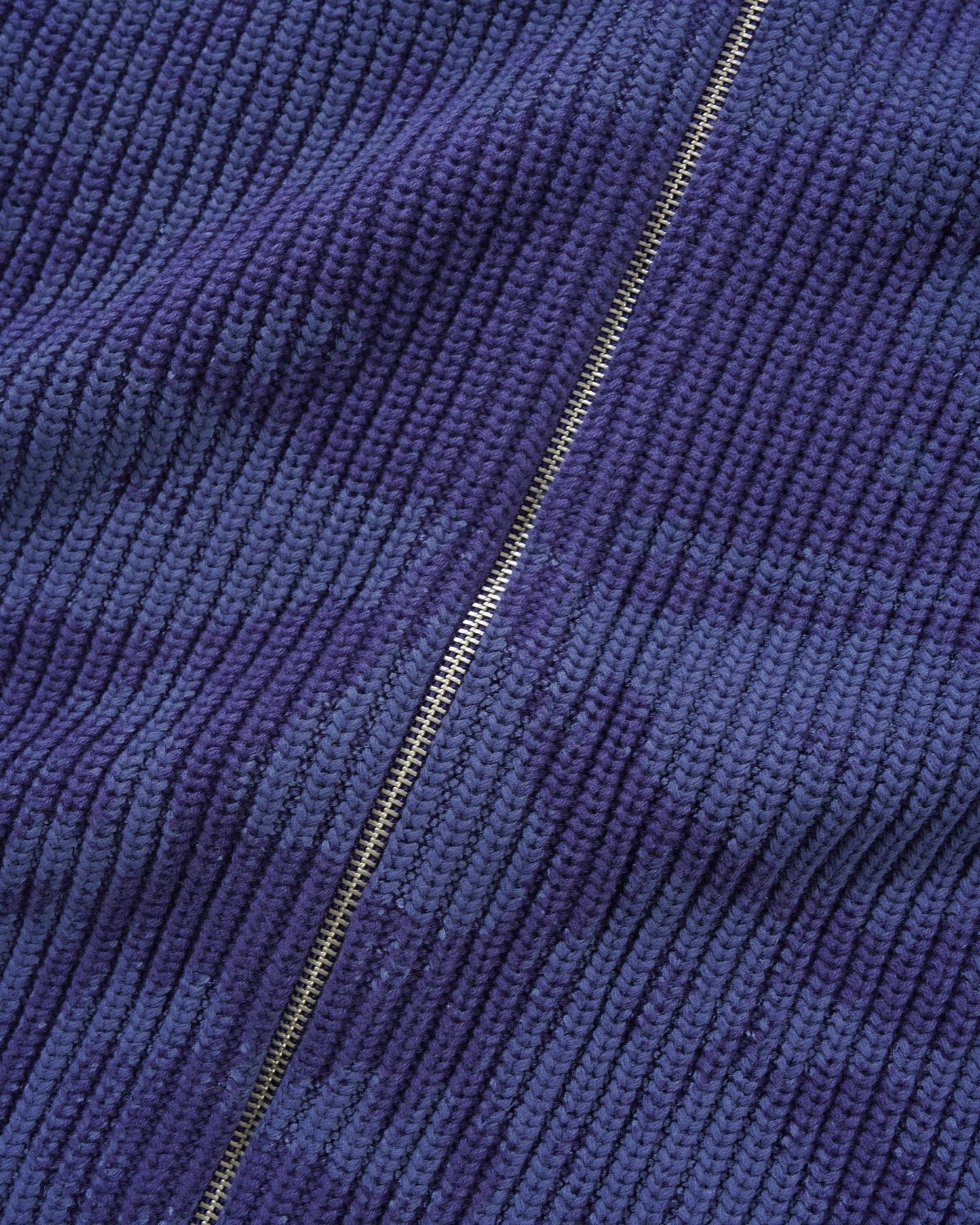 Butter Goods - Shout Zip-Thru Knit Sweater Dark Blue