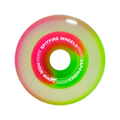 Spitfire Wheels - Sapphire 90A Pink/Green - 54mm