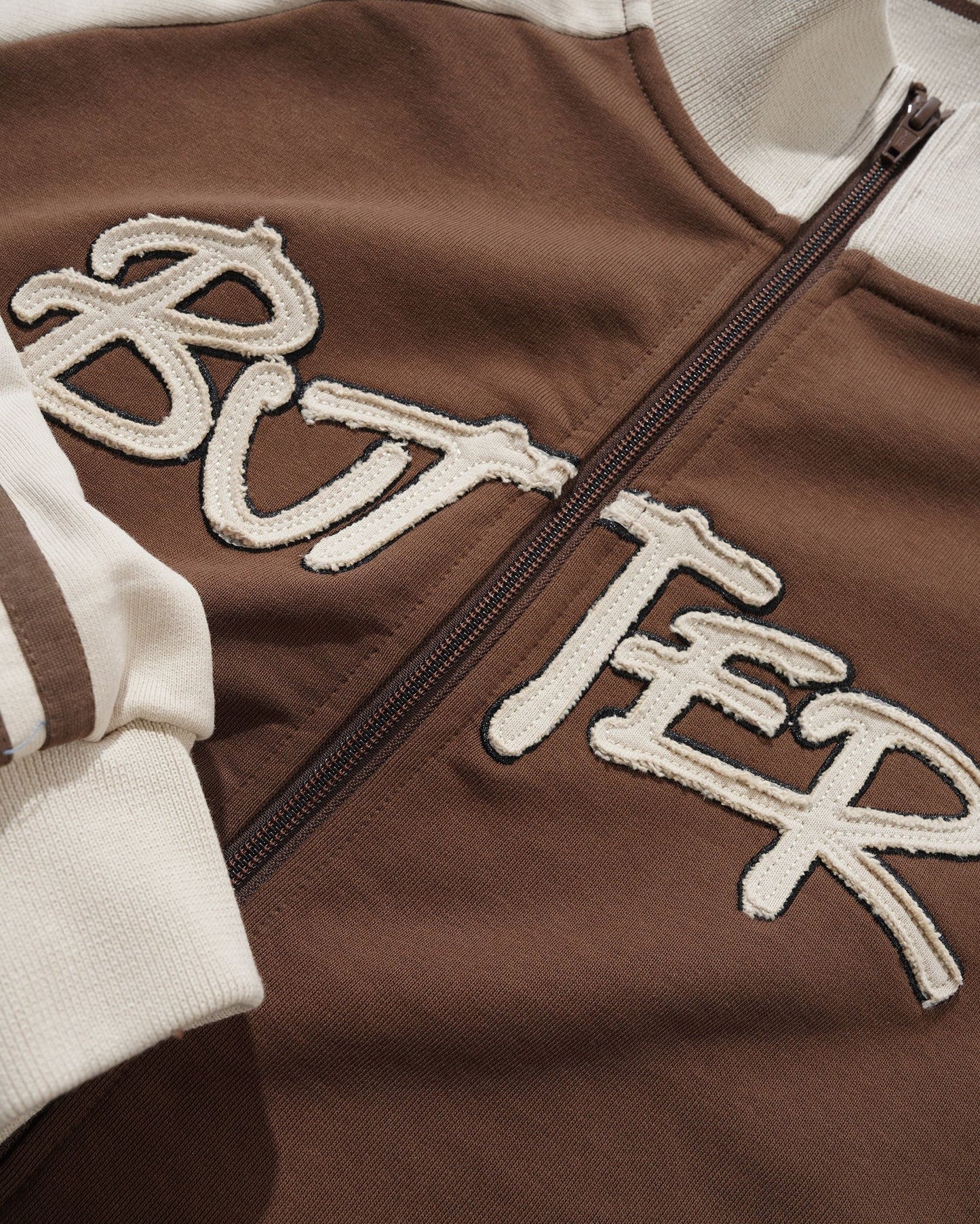Butter Goods - Tunnel Fleece Track Jacket Chocolate/Beige