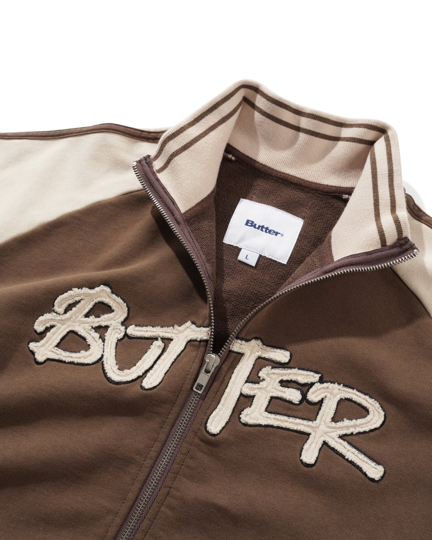 Butter Goods - Tunnel Fleece Track Jacket Chocolate/Beige