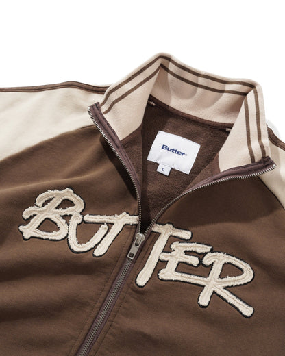 Butter Goods - Tunnel Fleece Track Jacket Chocolate/Beige