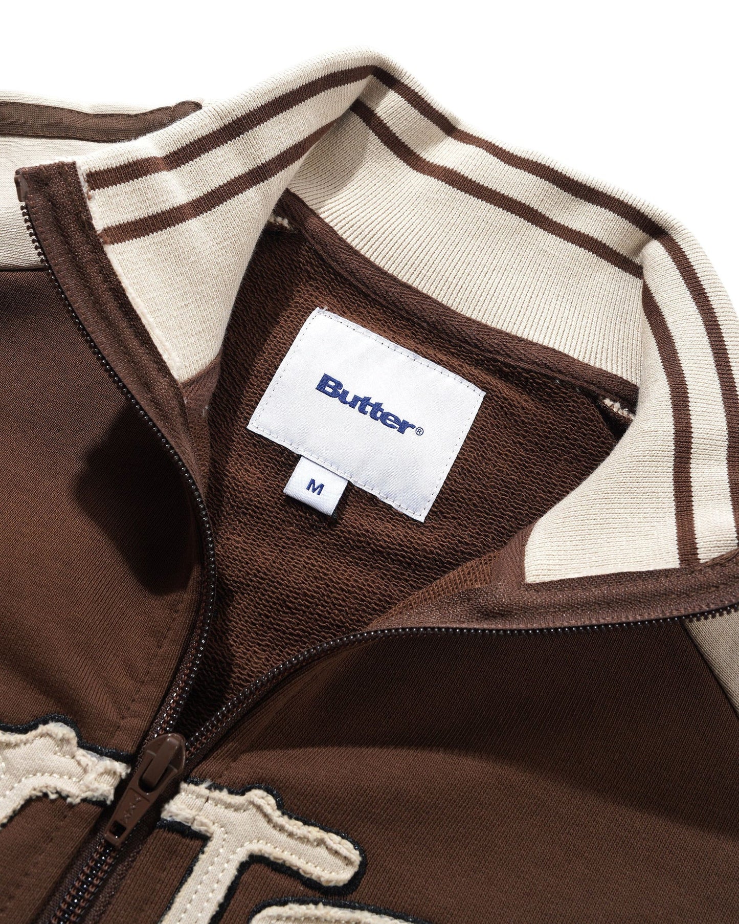 Butter Goods - Tunnel Fleece Track Jacket Chocolate/Beige