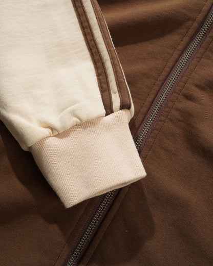 Butter Goods - Tunnel Fleece Track Jacket Chocolate/Beige